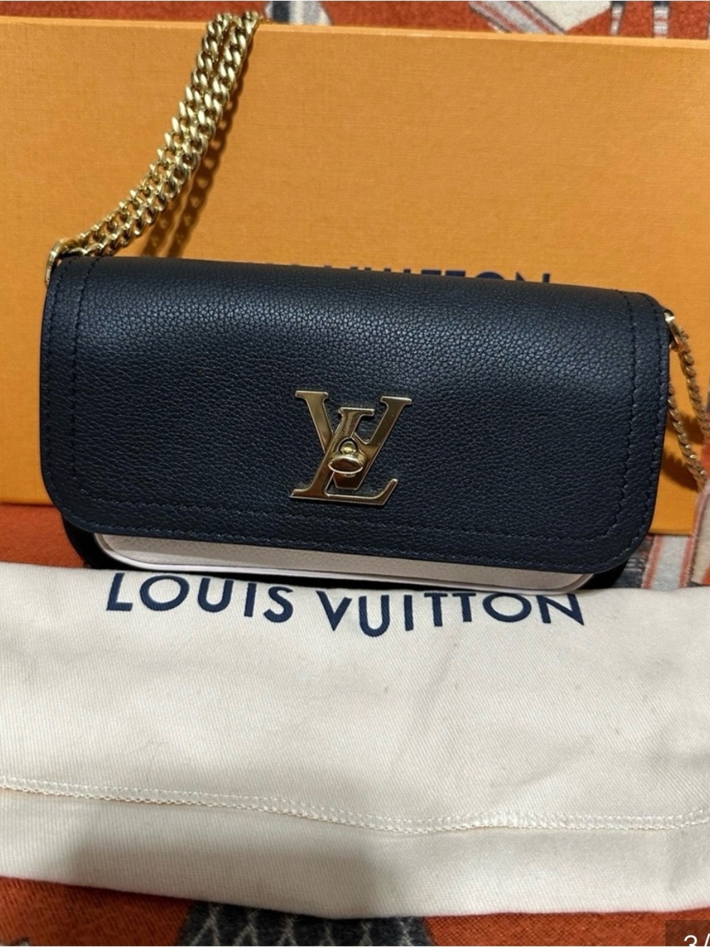 Louis Vuitton LockMe Tender Pochette with Gold Hardware Microchip
